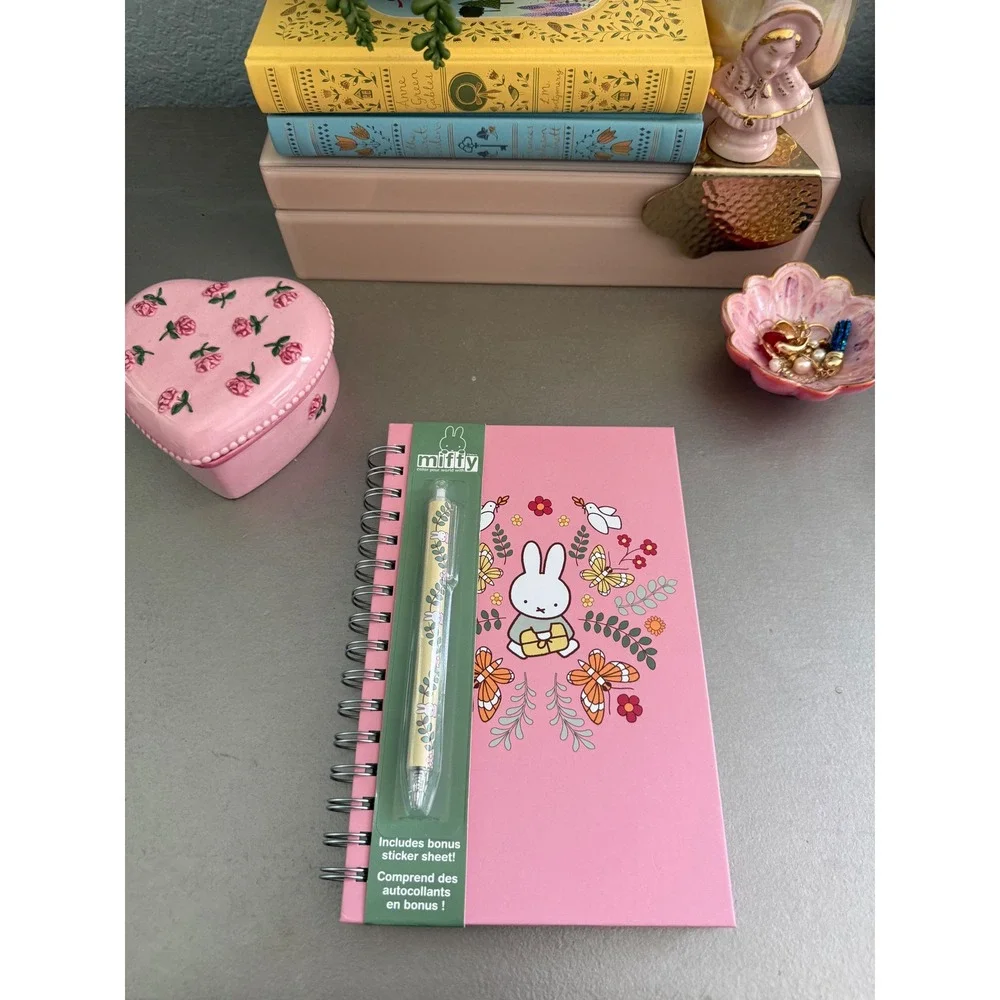 Miffy Pink Spiral Notebook with Pen & Stickers Cute Kawaii Stationery Seat